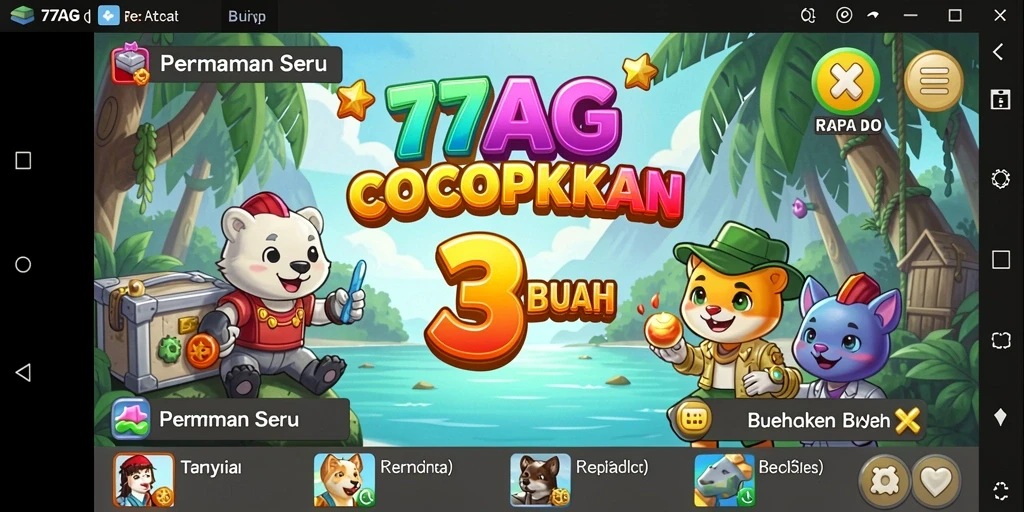 Tampilan menawan dari gameplay 77AG yang penuh warna.