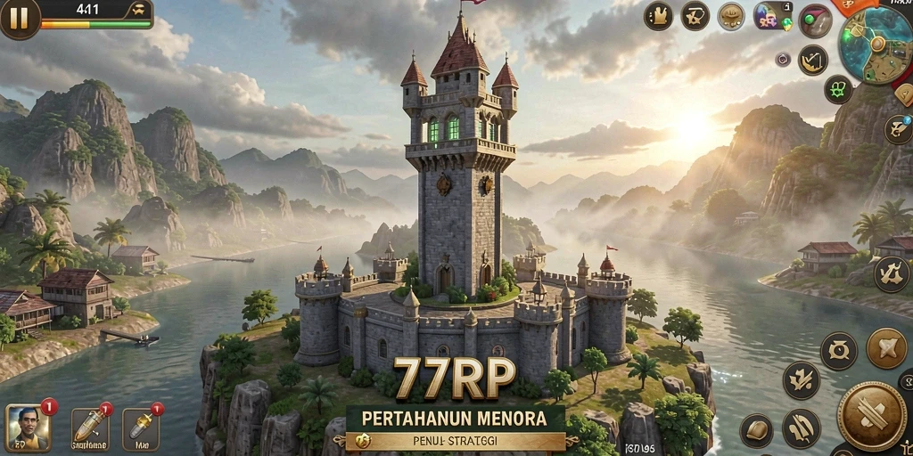 Gameplay menakjubkan Tower Defense di 77RP yang penuh strategi.
