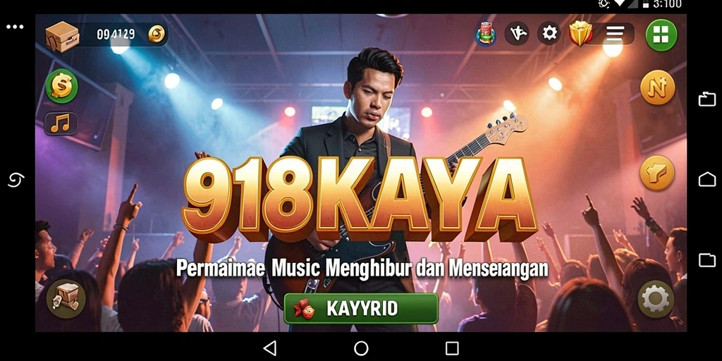 Screenshot gameplay 918KAYA yang menampilkan tantangan musik seru.