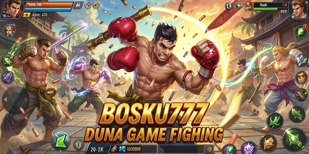 Tangkapan layar gameplay BOSKU777 yang menunjukkan aksi pertarungan spektakuler.