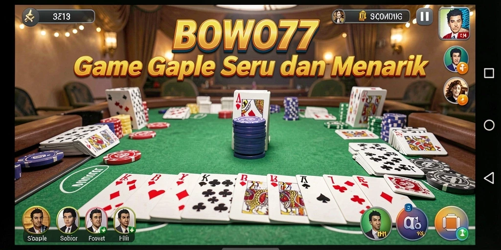 Tampilan gameplay seru dalam permainan Gaple BOWO77.
