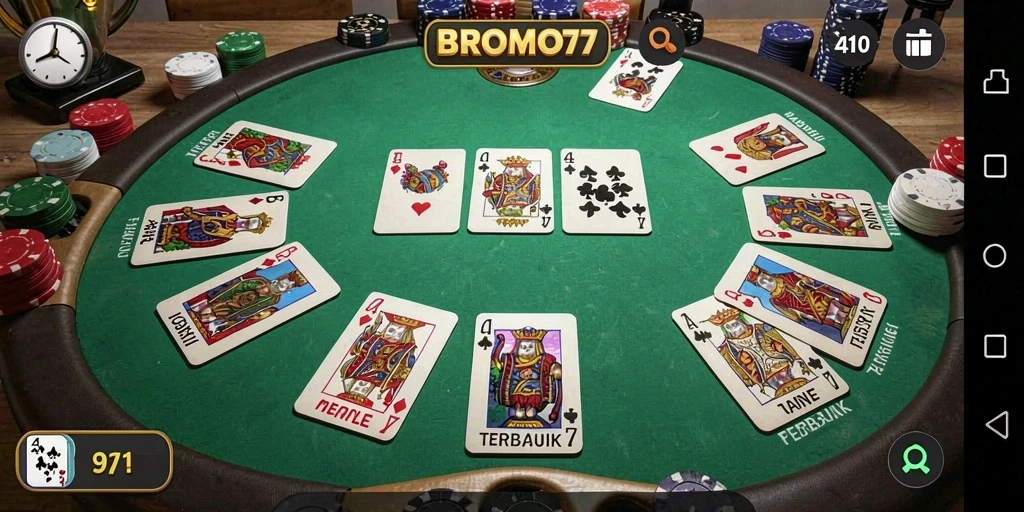 Tampilan gameplay seru dari BROMO77 saat bermain Gaple.