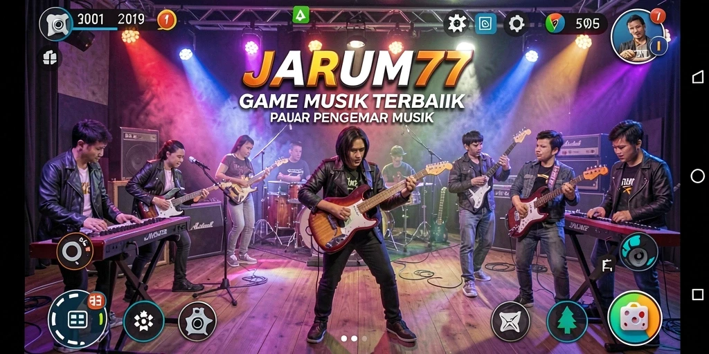 Gameplay menarik dalam aplikasi musik JARUM77 dengan berbagai tantangan.