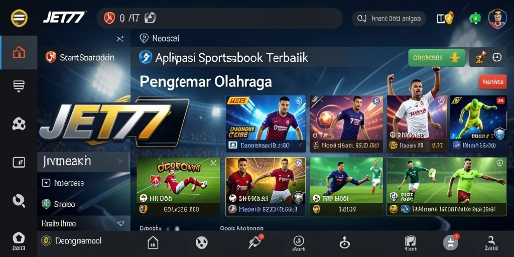 Screenshot JET77 menampilkan interface taruhan olahraga yang dinamis.