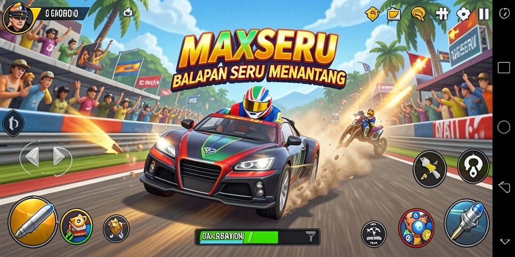 Gameplay seru dan tantangan balapan menarik di MAXSERU.