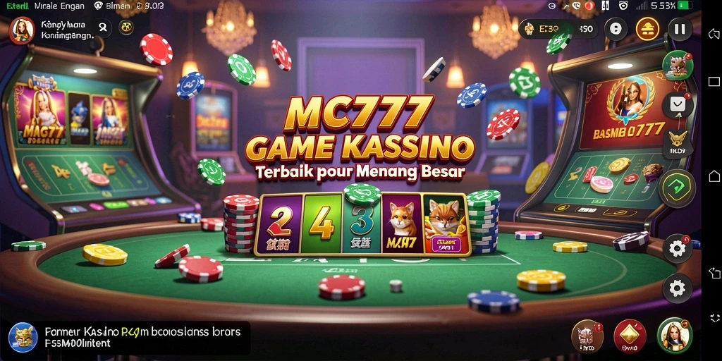 Tampilan gameplay seru di MC777 dengan berbagai permainan kasino.