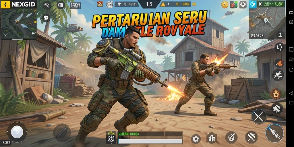 Tampilan seru gameplay NEXGID dalam pertempuran Battle Royale.