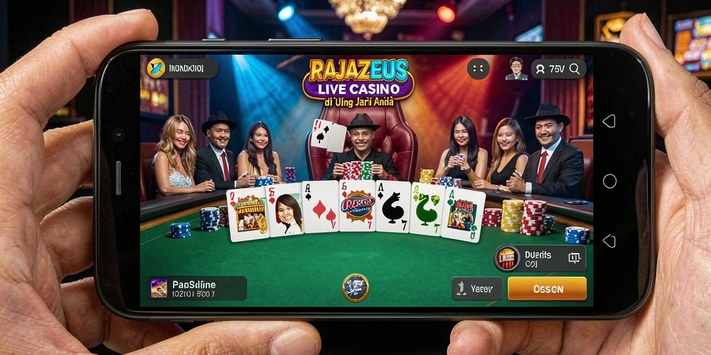 Tampilan gameplay seru dan interaktif di RAJAZEUS Live Casino.