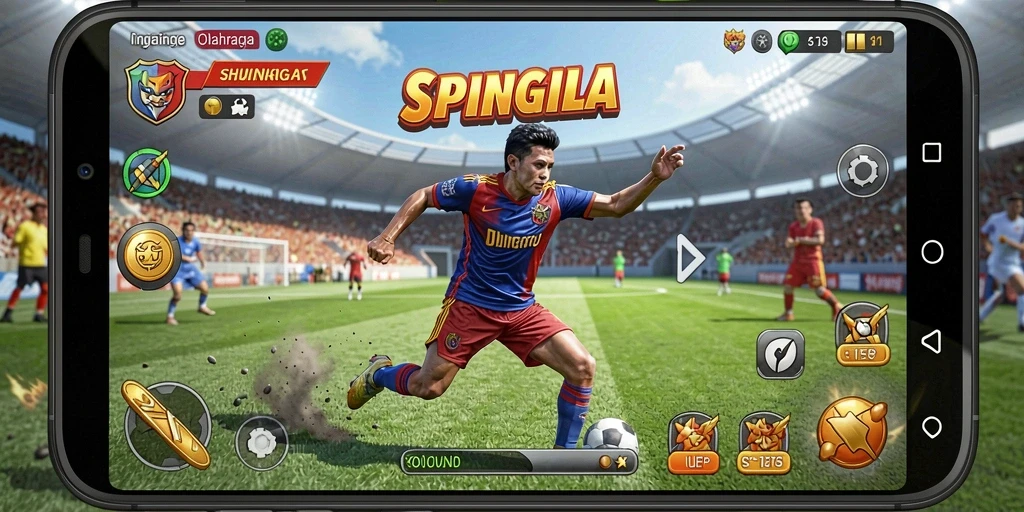 Tampilan gameplay SPINGILA yang menegangkan dan realistis dalam olahraga.