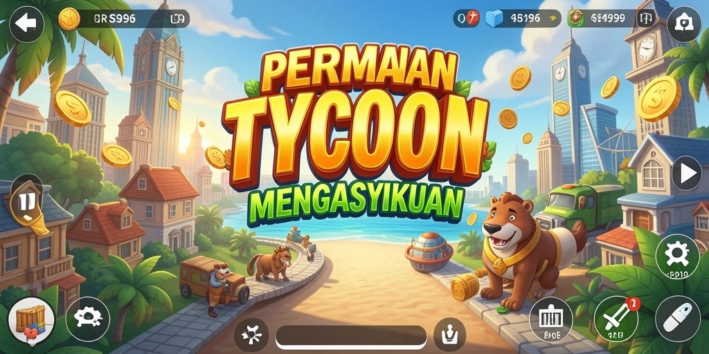 Screenshot utama SR996 menampilkan momen seru dalam gameplay Tycoon yang interaktif.
