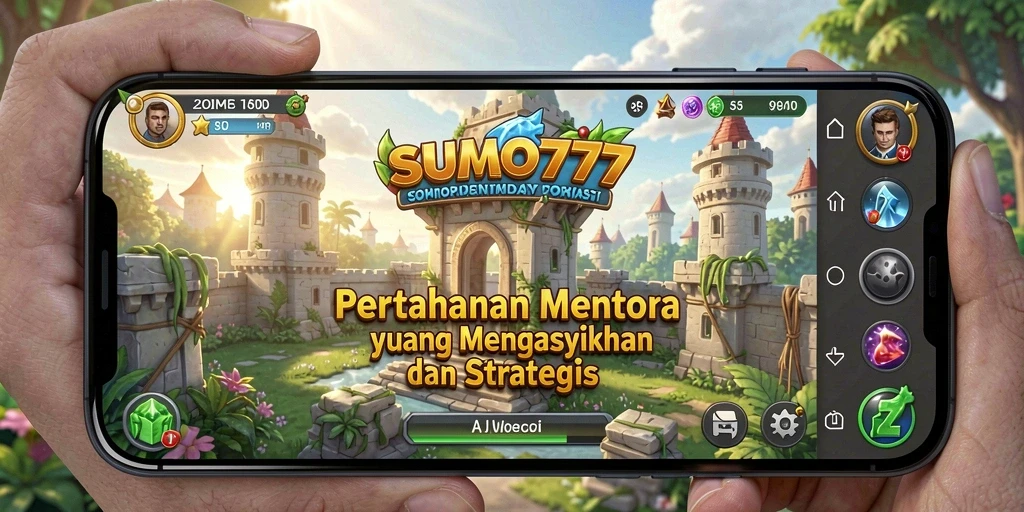 Tampilan utama gameplay SUMO777 menampilkan aksi menara pertahanan yang mendebarkan.