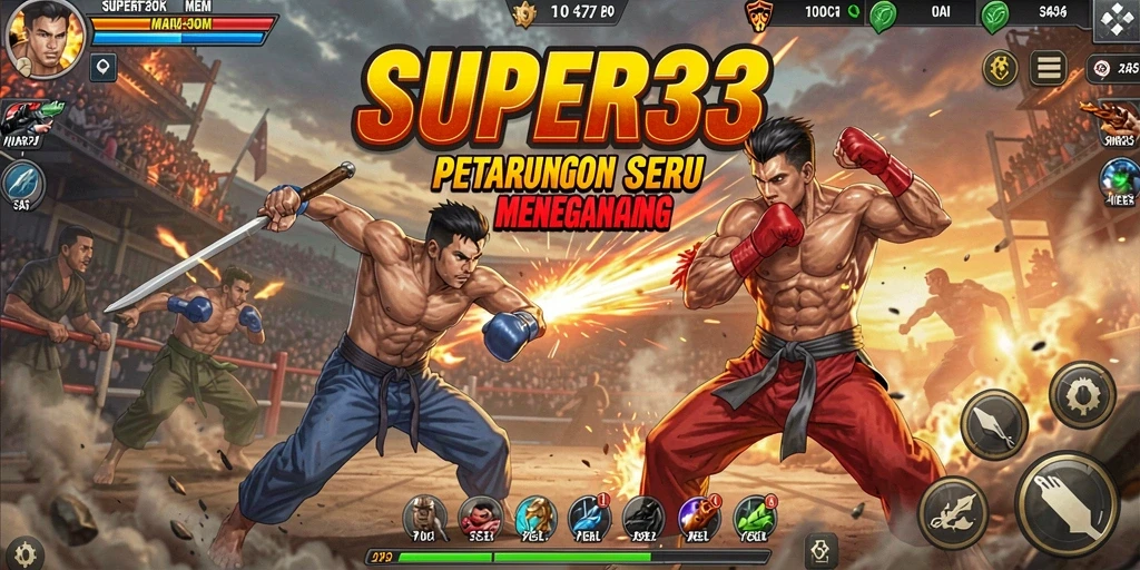 Screenshot SUPER33 menampilkan action packed gameplay Fighting yang mendebarkan.