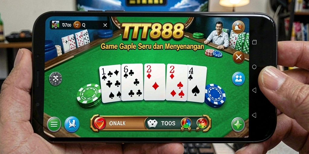 Screenshot gameplay TTT888 yang menunjukkan keseruan permainan Gaple.
