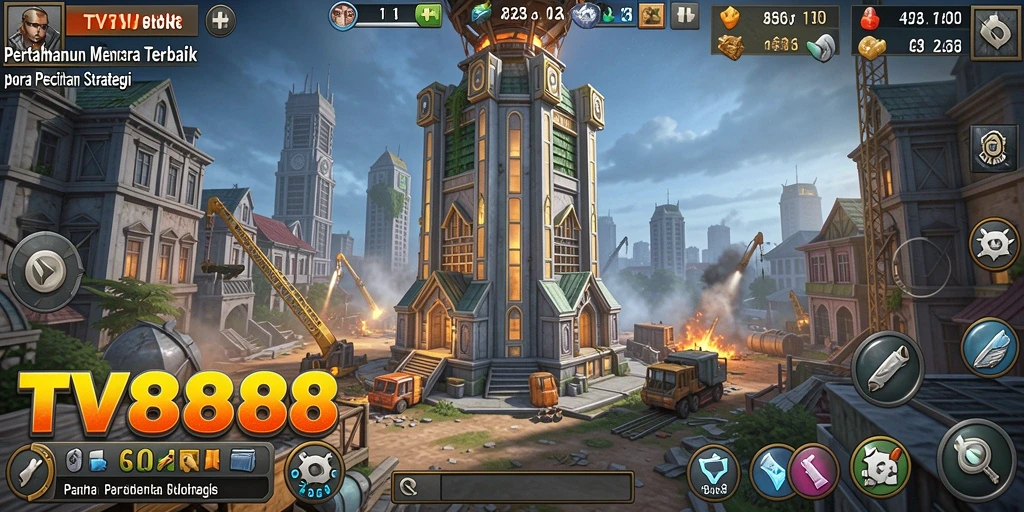 Tangkapan layar gameplay TV888 yang menarik dalam Tower Defense.