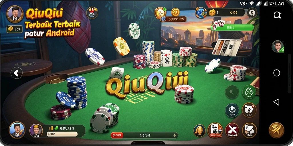Tampilan gameplay seru dari permainan QiuQiu V87.