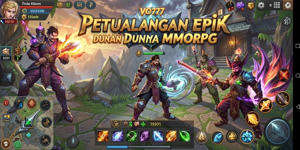 Tampilan gameplay VO777 yang menarik dalam dunia MMORPG yang luas.