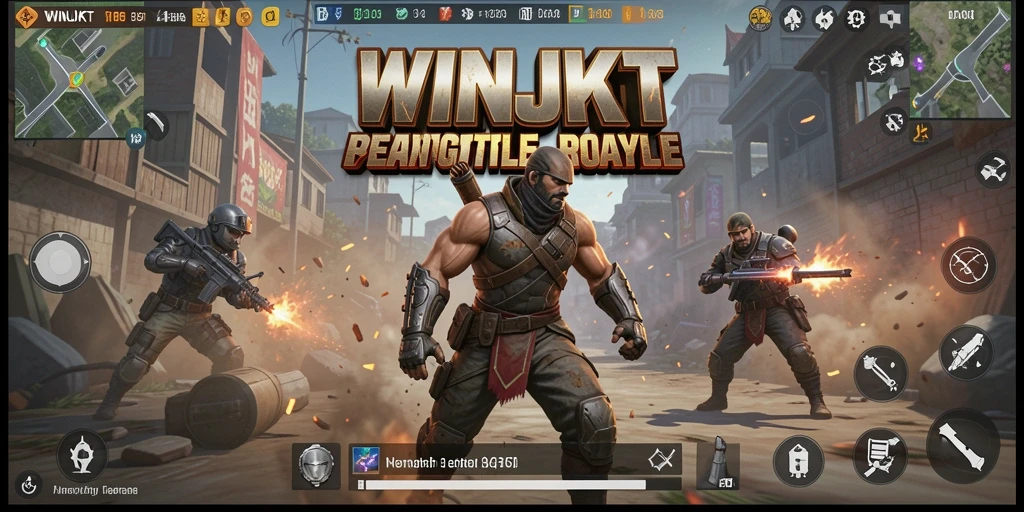 Screenshot gameplay <strong>WINJKT</strong> menampilkan aksi seru dalam pertempuran Battle Royale.