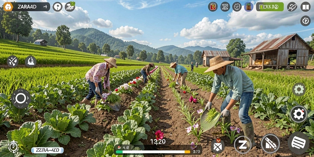 Gameplay seru di ZARA4D dengan aktivitas bertani.